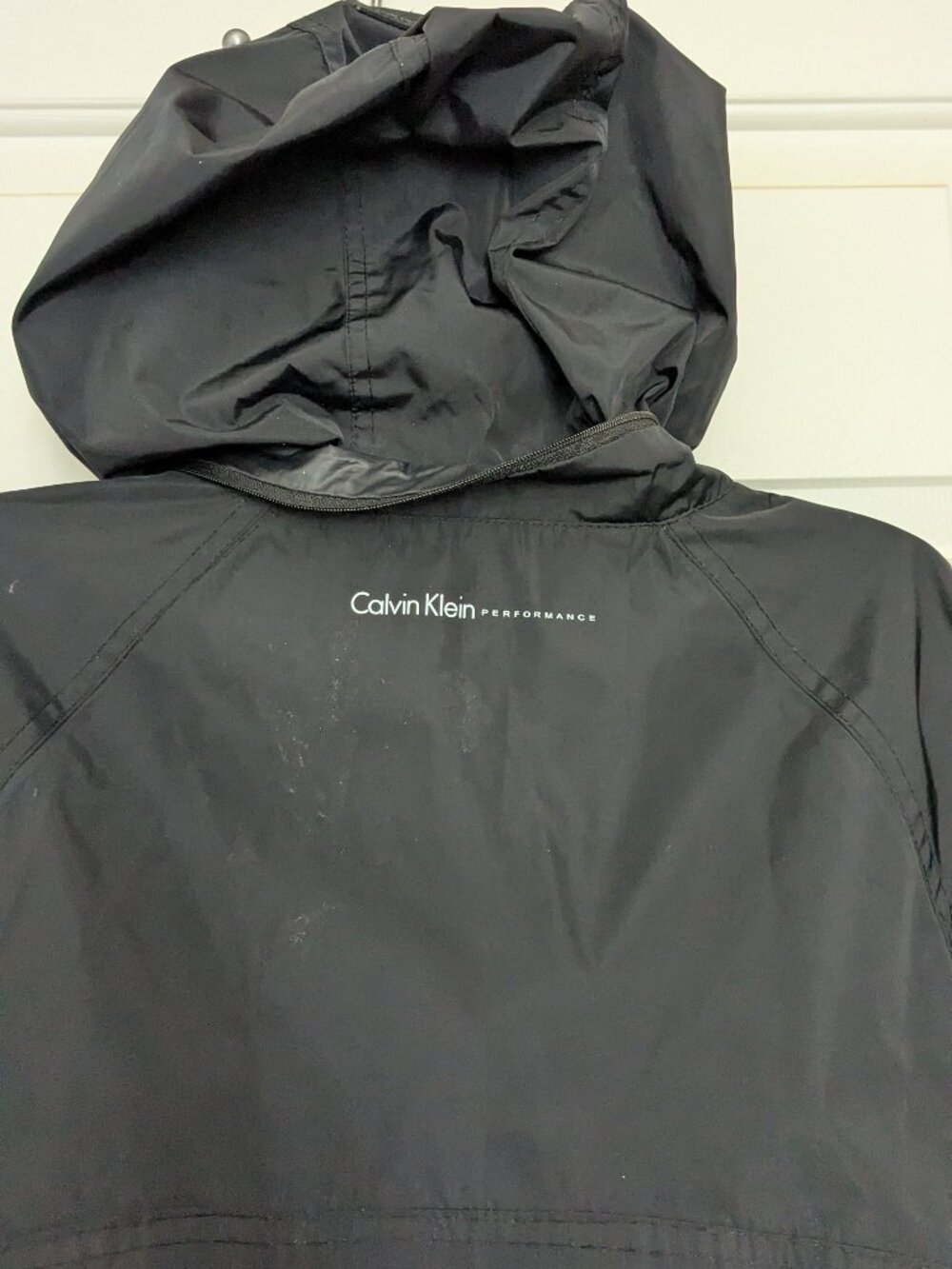 Calvin Klein Women’s Rain Jacket Size Small Black Zip Button Hooded - Picture 8 of 12
